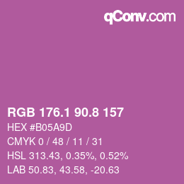 カラーコード: RGB 176.1 90.8 157 | qconv.com