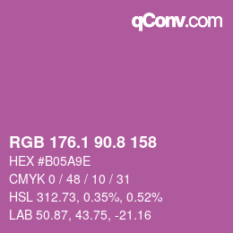 カラーコード: RGB 176.1 90.8 158 | qconv.com