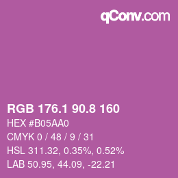 カラーコード: RGB 176.1 90.8 160 | qconv.com