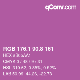 カラーコード: RGB 176.1 90.8 161 | qconv.com