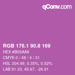 カラーコード: RGB 176.1 90.8 169 | qconv.com