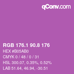 カラーコード: RGB 176.1 90.8 176 | qconv.com