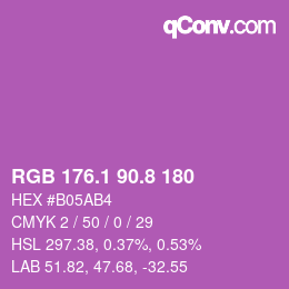 カラーコード: RGB 176.1 90.8 180 | qconv.com
