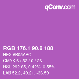 カラーコード: RGB 176.1 90.8 188 | qconv.com