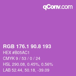 カラーコード: RGB 176.1 90.8 193 | qconv.com