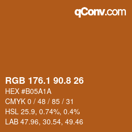 Color code: RGB 176.1 90.8 26 | qconv.com