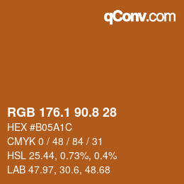 Color code: RGB 176.1 90.8 28 | qconv.com