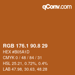 Color code: RGB 176.1 90.8 29 | qconv.com