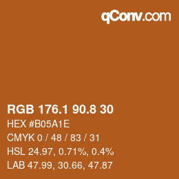 Color code: RGB 176.1 90.8 30 | qconv.com