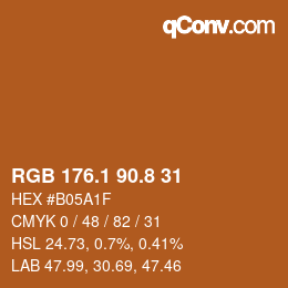 Farbcode: RGB 176.1 90.8 31 | qconv.com