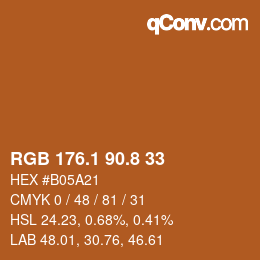 Color code: RGB 176.1 90.8 33 | qconv.com