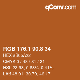 Color code: RGB 176.1 90.8 34 | qconv.com