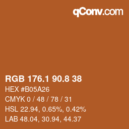 Color code: RGB 176.1 90.8 38 | qconv.com