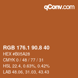 Color code: RGB 176.1 90.8 40 | qconv.com