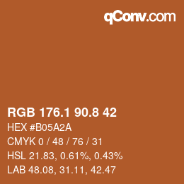 Color code: RGB 176.1 90.8 42 | qconv.com