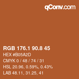 Color code: RGB 176.1 90.8 45 | qconv.com