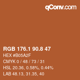 Color code: RGB 176.1 90.8 47 | qconv.com