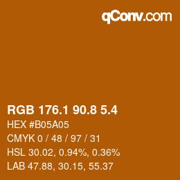 カラーコード: RGB 176.1 90.8 5.4 | qconv.com