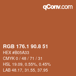 Color code: RGB 176.1 90.8 51 | qconv.com