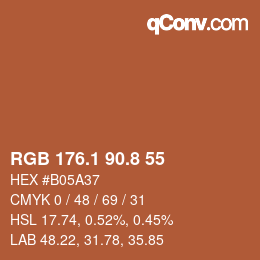 Color code: RGB 176.1 90.8 55 | qconv.com
