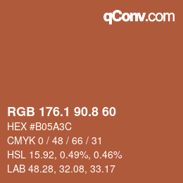 Color code: RGB 176.1 90.8 60 | qconv.com
