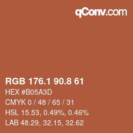 Farbcode: RGB 176.1 90.8 61 | qconv.com