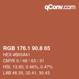 Color code: RGB 176.1 90.8 65 | qconv.com