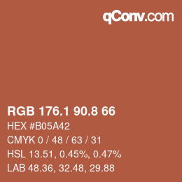 Color code: RGB 176.1 90.8 66 | qconv.com