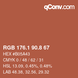 Color code: RGB 176.1 90.8 67 | qconv.com