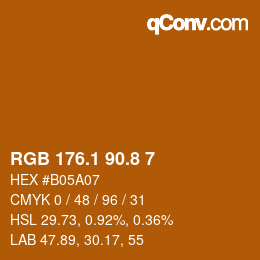 カラーコード: RGB 176.1 90.8 7 | qconv.com