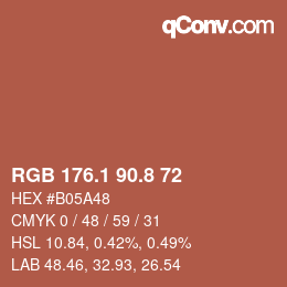 Farbcode: RGB 176.1 90.8 72 | qconv.com