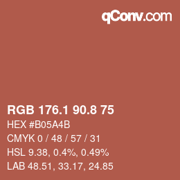 Color code: RGB 176.1 90.8 75 | qconv.com