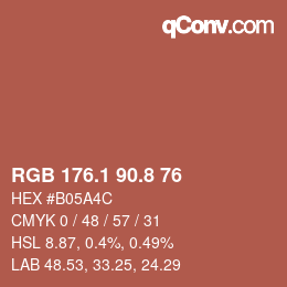 Color code: RGB 176.1 90.8 76 | qconv.com