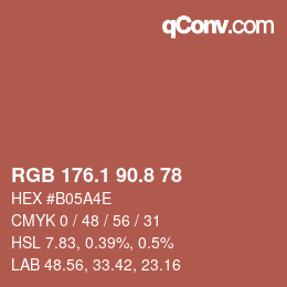 カラーコード: RGB 176.1 90.8 78 | qconv.com