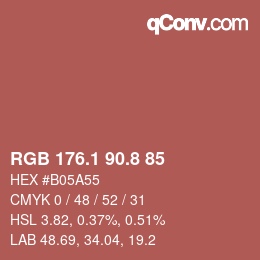 Color code: RGB 176.1 90.8 85 | qconv.com