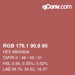 Color code: RGB 176.1 90.8 90 | qconv.com