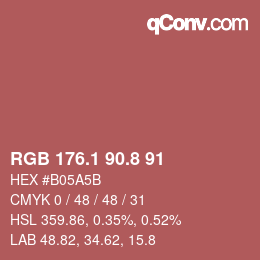 Farbcode: RGB 176.1 90.8 91 | qconv.com