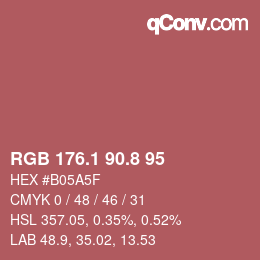 Color code: RGB 176.1 90.8 95 | qconv.com
