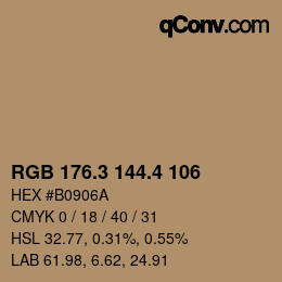 カラーコード: RGB 176.3 144.4 106 | qconv.com