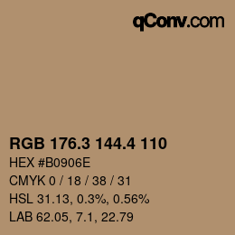 カラーコード: RGB 176.3 144.4 110 | qconv.com