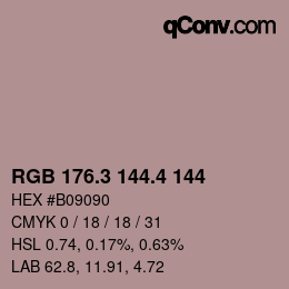 カラーコード: RGB 176.3 144.4 144 | qconv.com