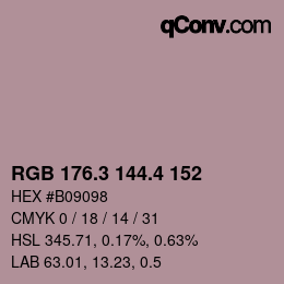 カラーコード: RGB 176.3 144.4 152 | qconv.com