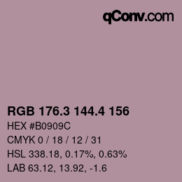 カラーコード: RGB 176.3 144.4 156 | qconv.com