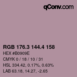 カラーコード: RGB 176.3 144.4 158 | qconv.com