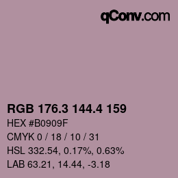 カラーコード: RGB 176.3 144.4 159 | qconv.com