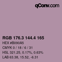 カラーコード: RGB 176.3 144.4 165 | qconv.com