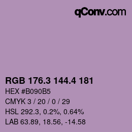 カラーコード: RGB 176.3 144.4 181 | qconv.com
