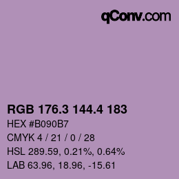 カラーコード: RGB 176.3 144.4 183 | qconv.com