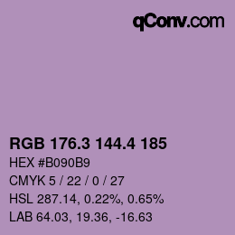 カラーコード: RGB 176.3 144.4 185 | qconv.com