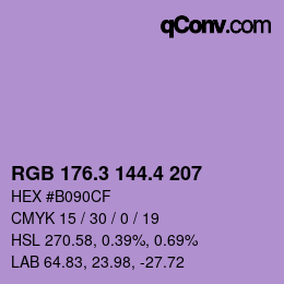 カラーコード: RGB 176.3 144.4 207 | qconv.com